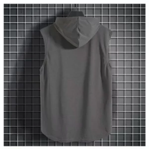 M-3XL Men's Tank Tops Vest Sleeveless Tees Hooded Male T Shirt Gym Exercise Sports Golf Shirt Korean Style Casual Solid Color - Image 3
