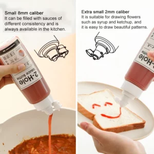 SHIMOYAMA 340ml Sauce Bottle Condiment Squeeze Bottles for Ketchup Mustard Hot Sauces Honey Dispenser Gravy Cruet Kitchen Gadget - Image 3