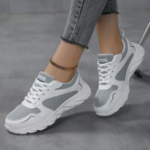 Lady Fitness Women Breathable Sneakers Woman Casual Shoes Cushion Female Comfortable Low Top Sock Sneakers Non-slip Walking Shoe - Image 4