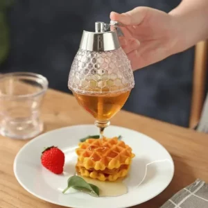 Honey Pot Honey Jar Storage Container Clear Acrylic Honey Dispenser Syrup Jar Storage Bottle Holder Kitchen Portable Storage Pot - Image 2
