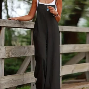 Loose Jumpsuit Women's Casual Solid Color Vest Overalls Summer Trend Jumpsuit - Image 2