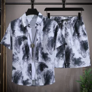 Men's Hawaiian Beach Set Single Breasted Short Sleeve Shirt and Shorts Casual Summer Vacation Travel Outfit - Image 5