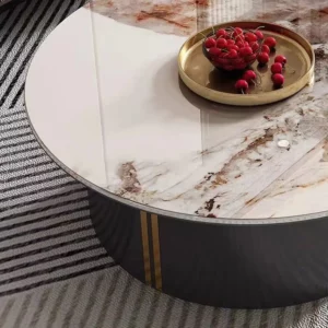 New Light Luxury Round Coffee Table Combination Retractable End Table Combination Simple Modern Household Small Apartment Type - Image 6