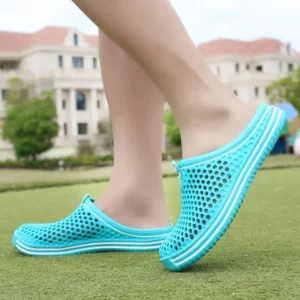YRZL Men Shoes Beach Slippers Unisex Hollow Out Casual Women Beach Sandal Flip Flops Shoes Non-slip Size 36-45 Mens Slippers - Image 3