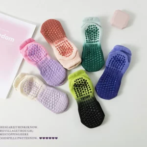 Yoga Socks Women Cotton Gradient Silicone Non-slip Grip Towel Low-ankle Pilates Sock - Image 4