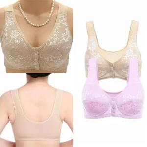 Women Front Button Bra Large Size Brassiere Mother's Cotton Wireless Bras Anti-sagging Gathered Underwear бюстгальтер женский - Image 2