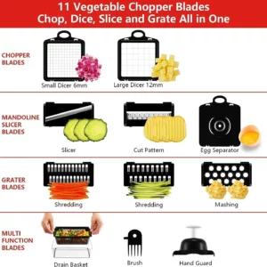 12 in 1 Multifunctional Vegetable Cutter Food Chopper Potato Slicer Carrot Grater Onion Shredder Salad Cutter Kitchen Gadgets - Image 5