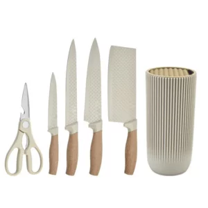 6-Piece Professional Chef Cooking Knives Set Kitchen Utility Knife Block Set with Universal Knife Block - Image 4