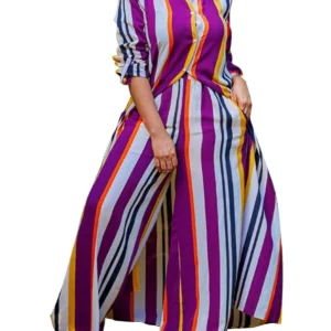 2023 Autumn Spring African Women Long Sleeve V-neck Polyester 2 Piece Top Long Pant Matching Sets XL-5XL African Clothes Women - Image 6