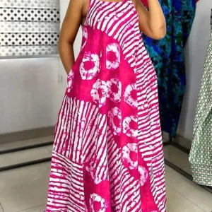 Plus Size 5XL VONDA Bohemian Printed Maxi Dress 2024 Summer Sleeveless Party Beach Sundress Tank Long Vestido Casual Loose Robe - Image 2