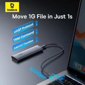【New Sale】Baseus M2 SSD Enclosure Case 10Gbps NVMe Protocol M.2 to USB Type C 3.2 Gen2 8TB Metal External Adapter NVME SSD Case - Image 2