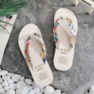 Women Summer EVA Slipper Bohemian Satin Ribbon Female Flip Flop 2024 Beach Simple Leisure Ladies Shoes Sandal Chaussure Femme - Image 1