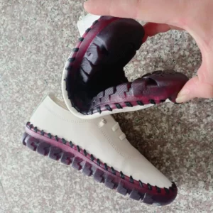 Sneakers Women Shoes Loafers Lace Up Leather Flat New Spring Casual comfortable Mom Shoe Mujer Zapatos Chaussure Femme - Image 4