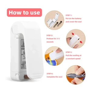 Mini Heat Bag Sealing Machine Package Sealer Bags Thermal Plastic Food Bag Closure Portable Sealer Packing Kitchen Accessories - Image 2
