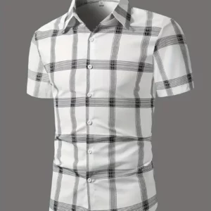 Men's Shirt Plaid Lapel Short Sleeve Shirt Multicolour Outdoor Street Short Sleeve Printed Clothing Fashion Designer Leisurewear - Image 5