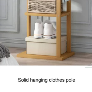 Phyllostachys Pubescens Coat Racks All Solid Wood Floor Mounted Hanger Bold Hanging Rod Multi Function Simplicit Home Furniture - Image 4