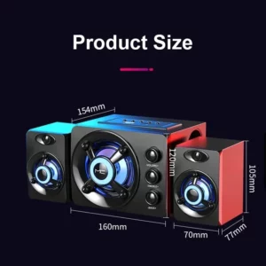 HIFI 3D Stereo Speakers Colorful LED Light Heavy Bass AUX USB Wired Wireless Bluetooth Audio Home Theater Surround Sound Bar TV - Image 2