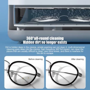 Xiaomi Ultrasonic Cleaning Machine 45000Hz High Frequency Vibration USB Charging Battery 360°Jewelry Glasses Watch Ring Cleaner - Image 3