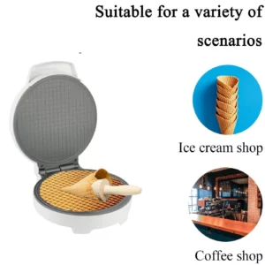 Household Breakfast Egg Roll Machine Electric Baking Pan Baking Machine Waffle Cone Maker Homemade Ice Cream Cone Machine - Image 3