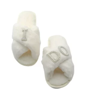 BRIDE/WIFEY Plush Slippers Bride Honeymoon Shower Shoes Creative Bridesmaid Romantic Gifts Wedding Supplies Wedding Photo Props - Image 6
