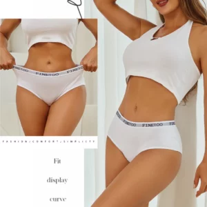 4PCS/Set Women Cotton Panties Sexy Low Rise Elastic Briefs Letter Straps Underwear Girl Solid Color Sports Panties Soft Lingerie - Image 5