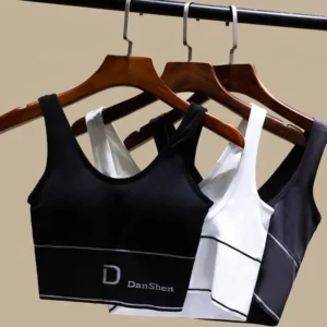 U-Shaped Women's Seamless Yoga Bra D Letter Push Up Sports Top Shockproof Crop Top Anti-sweat Fitness Underwear All-Match Vest - Image 3