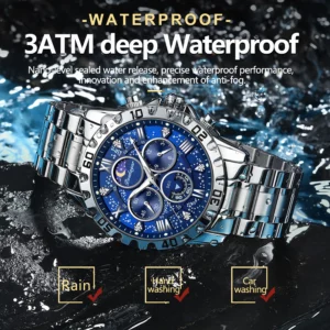 POEDAGAR Luxury Watch for Man Quartz Sports Men Watch Waterproof Luminous Stainless Steel Chronograph Men's Watches Clock Reloj - Image 3