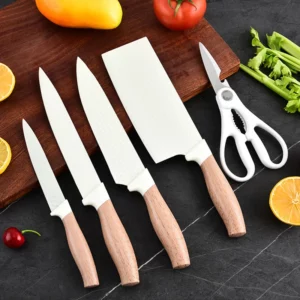 6-Piece Professional Chef Cooking Knives Set Kitchen Utility Knife Block Set with Universal Knife Block - Image 2