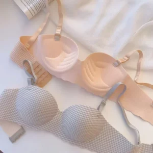 French Bras for Women Simple Seamless Ice Silk Bra One Piece Thick Push Cup Girls Gathering No Steel Rings Women's Underwear - Image 4