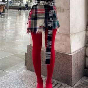 Trendix New Red Stockings Women Bodycon Super Elastic See Through Lace Pantyhose Autumn Sexy Slim Elegant Burgundy Tights Winter - Image 6