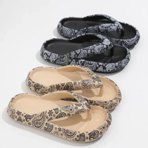 Summer Women Comfort Flip-Flop Leopard Soft Thick-Soled Cloud Slippers Travel Vacation Beach Shoes New Women Sandals - Image 2