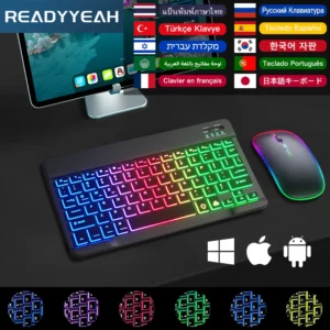 Wireless Bluetooth Keyboards For Android iOS Windows Mini Backlight Keyboard For Apple Xiaomi Samsung Tablet Keyboard and Mouse - Image 1