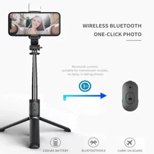 Xiaomi Selfie Stick 1045mm with Wireless Bluetooth LED Fill Light Extended Tripod with Remote Shutter for Android IOS Cellphone - Image 3