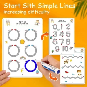 Magical Tracing Workbook Control Training Book Reusable Magic Practice Copybook Children Montessori Drawing Education Stationery - Image 3