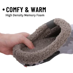 Kidmi Fashion Men Fur Shoes Winter Fuzzy Men Garden Shoes Soft Waterproof Shoes For Men Indoor and Outdoor Antiskid Houes Shoes - Image 2