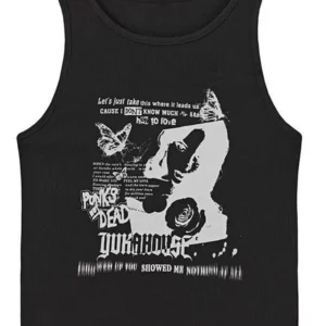 Y2k Grunge Print Sleeveless Sexy Tank Top for Women Ribbed Knit Vest Streetwear Aesthetic Clothing Female Crop Top Women 2000s - Image 5