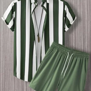 Summer Men's Short-sleeved Shirt And Beach Shorts Set Outdoor Sports Comfort Men's Shorts Daily Urban Street Men's Casual Shirt - Image 4