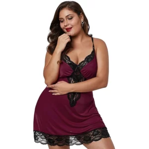 Women Spaghetti Straps Nightgowns Lace Sexy Sleepdress Plus Size Nightdress Satin Lingerie Sets Women's Pajamas Home Clothes - Image 6