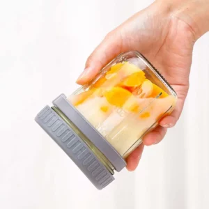 Overnight Oats Container with Lid and Spoon Portable Breakfast Oatmeal Cereal Nut Yogurt Cup 300ML Fruit Salad Food Storage Box - Image 2