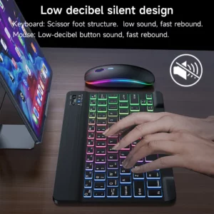 Wireless Bluetooth Keyboards For Android iOS Windows Mini Backlight Keyboard For Apple Xiaomi Samsung Tablet Keyboard and Mouse - Image 2