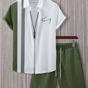 Summer Men's Short-sleeved Shirt And Beach Shorts Set Outdoor Sports Comfort Men's Shorts Daily Urban Street Men's Casual Shirt - Image 2