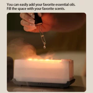 New Simulation Flame Aromatherapy Machine Mini Air Humidifier LED Colorful Light Timer Humidifier Home Perfume Diffuser - Image 4