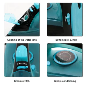 Steam Iron for Clothes,220V 2400W Handheld Electric Iron ,Wireless, Adjustable Temperature,Titanium Infused Ceramic Soleplate - Image 4