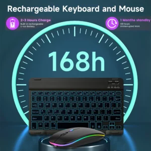 Wireless Bluetooth Keyboards For Android iOS Windows Mini Backlight Keyboard For Apple Xiaomi Samsung Tablet Keyboard and Mouse - Image 3