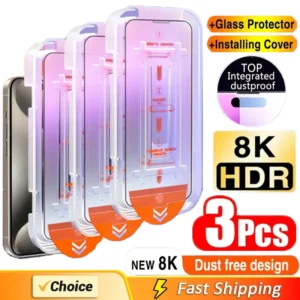 3Pcs Oleophobic Coating Dust Free Easy Installation Screen Protector for IPhone 13 11 12 14 15 Pro Max Mini XR 16 15 Plus Glass - Image 1