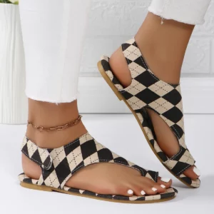 Women Sandals 2024 New Summer Flats Clip Toe Sandals Beach Designer Sandals Sling Back Fashion Casual Shoes for Women Flip Flops - Image 3