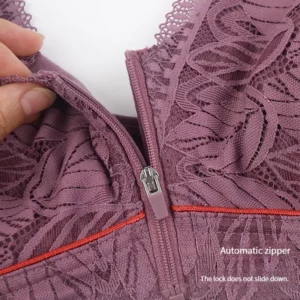 S-6XL Sports yoga bra cotton cups front zipper underwear breathable women no steel ring tank top lace large size bra - Image 4