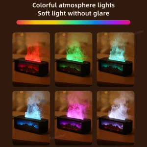 Colorful Flame Fireplace Aroma Diffuser 150ml Waterless Auto-Off Air Humidifier with Timer Remote Control for Home Bedroom Gift - Image 3