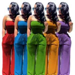 Summer Sexy Tube Top Wide-leg Jumpsuit Women Fashion Casual Loose Jumpsuit Women - Image 6