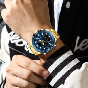POEDAGAR Fashion Men Clock Waterproof Luminous Week Date Man Watch LED Dual Time Display Digital Electronic Quartz Men's Watches - Image 6